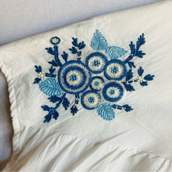 Cotton Bleu Women's embroidered top blouse tunic, Sz L - Picture 7 of 17